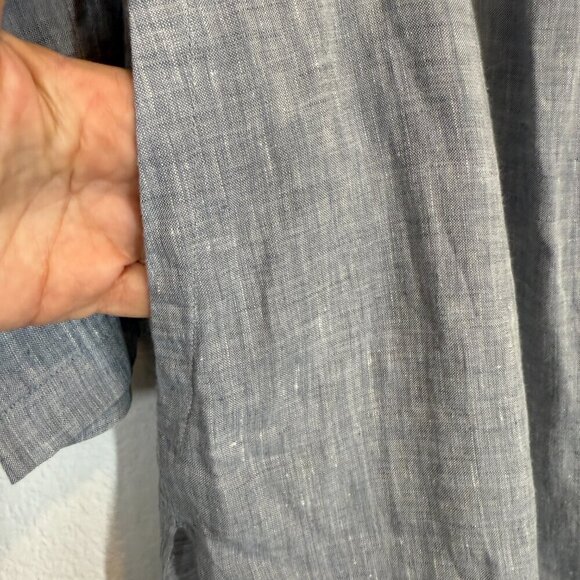 Eileen Fisher Linen Jacket Gray Blue Cardigan Lagenlook Capsule Small - Picture 8 of 11